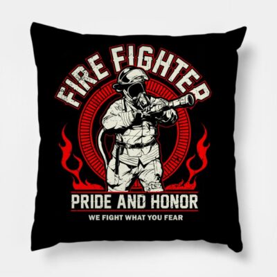 Fire Fighter Throw Pillow Official Firefighter Merch