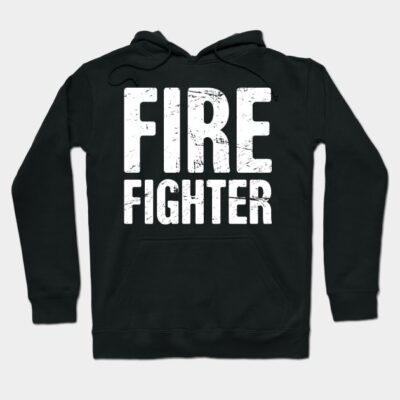 Distressed Fire Fighter Text Hoodie Official Firefighter Merch