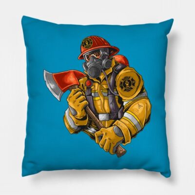 Fire Fighter With Axe Throw Pillow Official Firefighter Merch