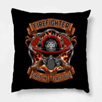 Fire Fighter Throw Pillow Official Firefighter Merch