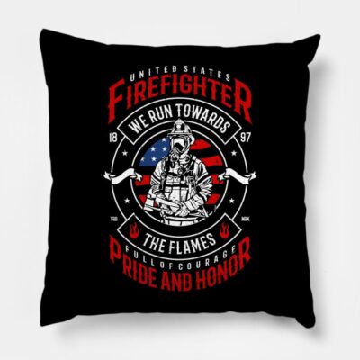 Fire Fighter Throw Pillow Official Firefighter Merch