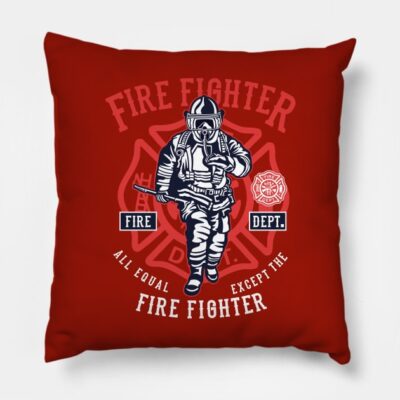 Fire Fighter Throw Pillow Official Firefighter Merch