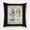 Fire Fighter Patent Fire Hydrant Art Antique Throw Pillow Official Firefighter Merch