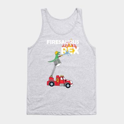 Fire Fighter Saurus Firetruck Fireman Dinosaur T R Tank Top Official Firefighter Merch