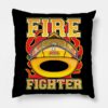 Fire Fighter Yellow Helmet Throw Pillow Official Firefighter Merch