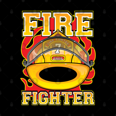 Fire Fighter Yellow Helmet Throw Pillow Official Firefighter Merch