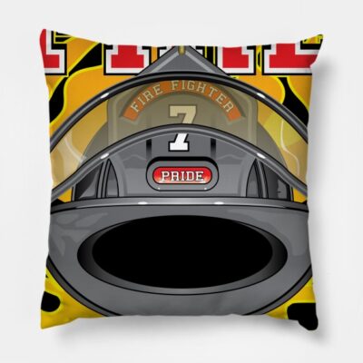 Fire Fighter Black Helmet Throw Pillow Official Firefighter Merch