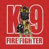 K9 Fire Fighter Poster Throw Pillow Official Firefighter Merch