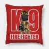 K9 Fire Fighter Poster Throw Pillow Official Firefighter Merch