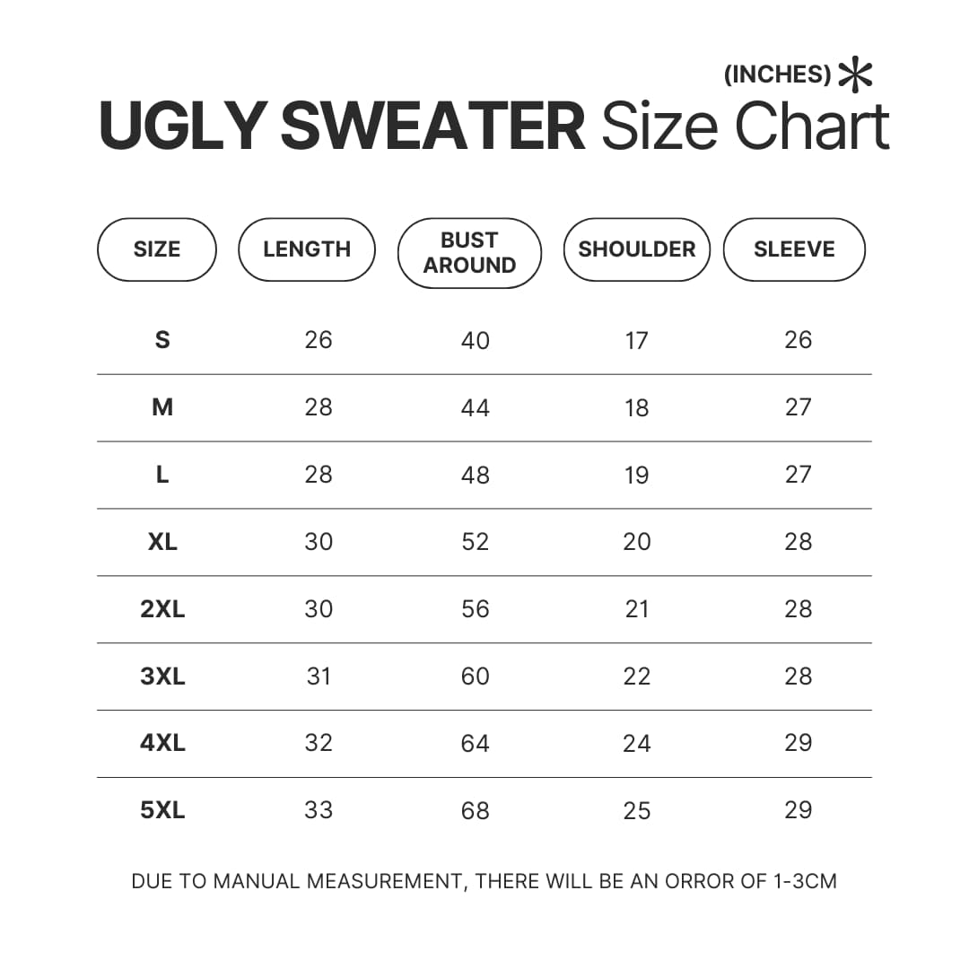 Ugly Sweater Size Chart - Firefighter Gifts World