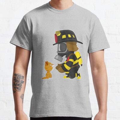 Firefighter Rescues Kitten T-Shirt Official Firefighter Merch